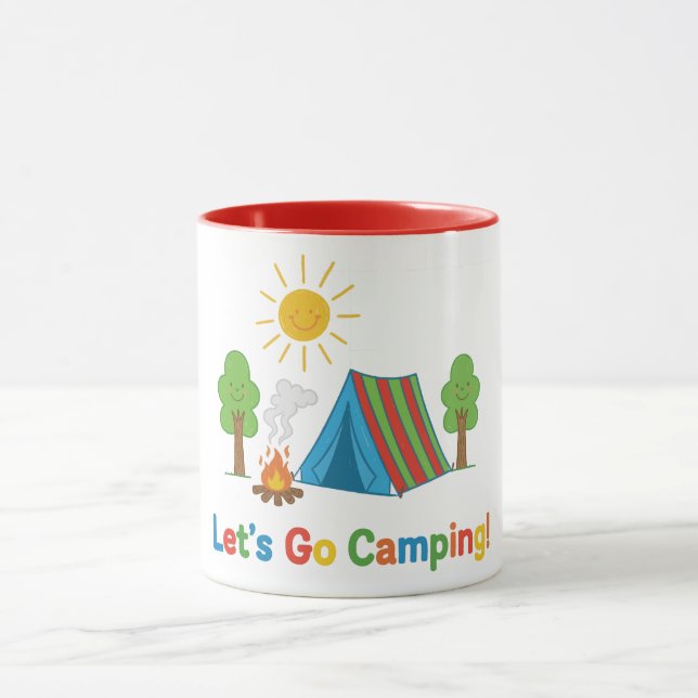 Taza Let’s Go Camping Kids Crayon Tent Art (Centro)