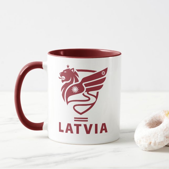 Taza Letonia Estado Báltico Norte de Europa (Con donut)