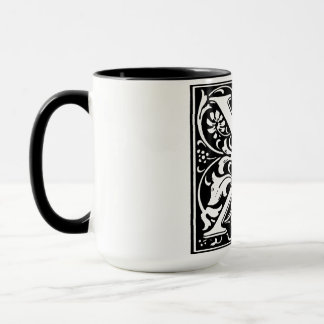 Taza Letra alfabética de estilo renacentista X sobre ho