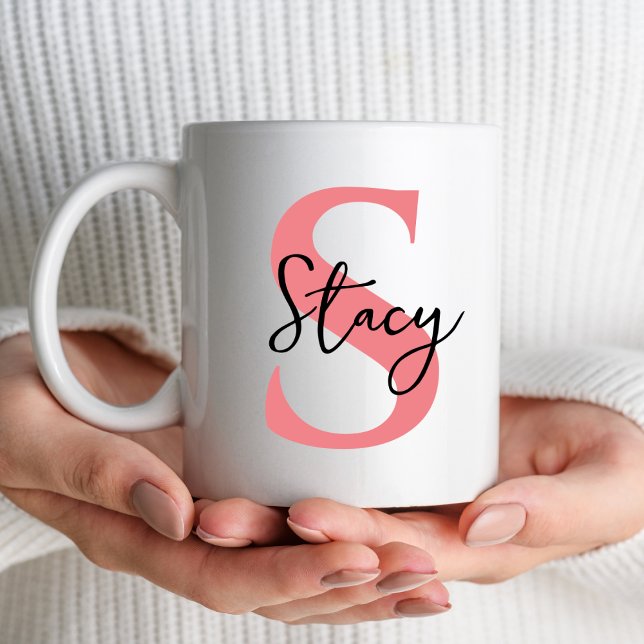 Taza Letra alfabética inicial monograma Navidades regal (Subido por el creador)