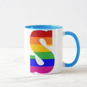 Taza Letra arco iris S