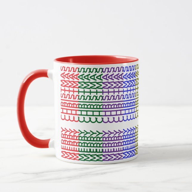 TAZA LETRA DE FELIZ NAVIDAD  (Izquierda)