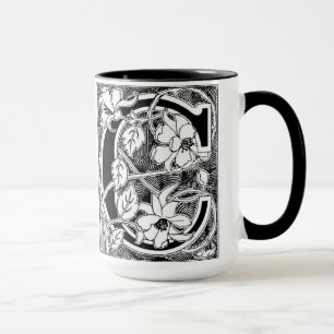 Taza Letra de la columna de flores 'C' - Mug
