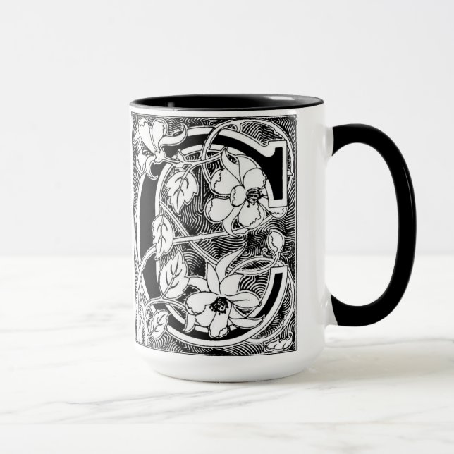 Taza Letra de la columna de flores 'C' - Mug (Derecha)