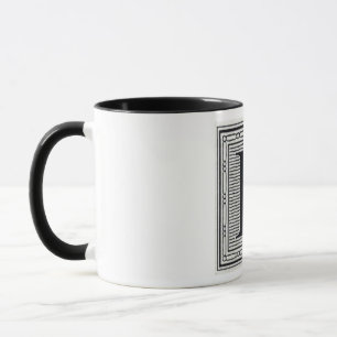Taza Letra de molde "L" inicial de Woodblock del grabar