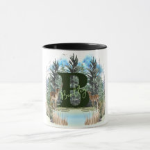 Letra de monograma B personalizada de ciervo acuar