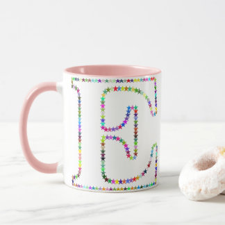 Taza Letra E de la estrella del arco iris