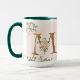 Taza Letra floral 'M' Mug
