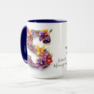 Taza Letra floral personalizado S