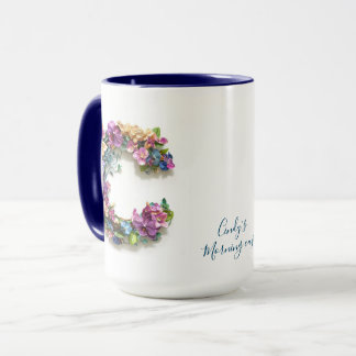 Taza Letra floral personalizado S