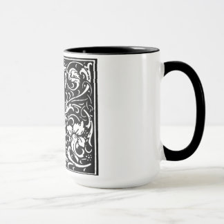 Taza Letra I del alfabeto de estilo renacentista sobre 