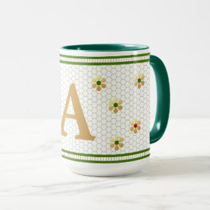 Taza Letra inicial personalizado Moda Gold Daisy Hone