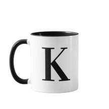 Letra K de monograma negro personalizado