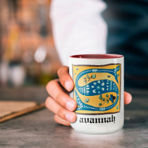 Letra medieval floral iluminada S Monograma Mug