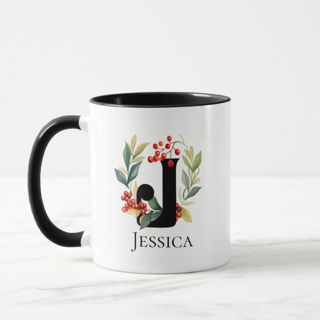 Taza Letra monográfica J Navidades Berry Wreath (Izquierda)