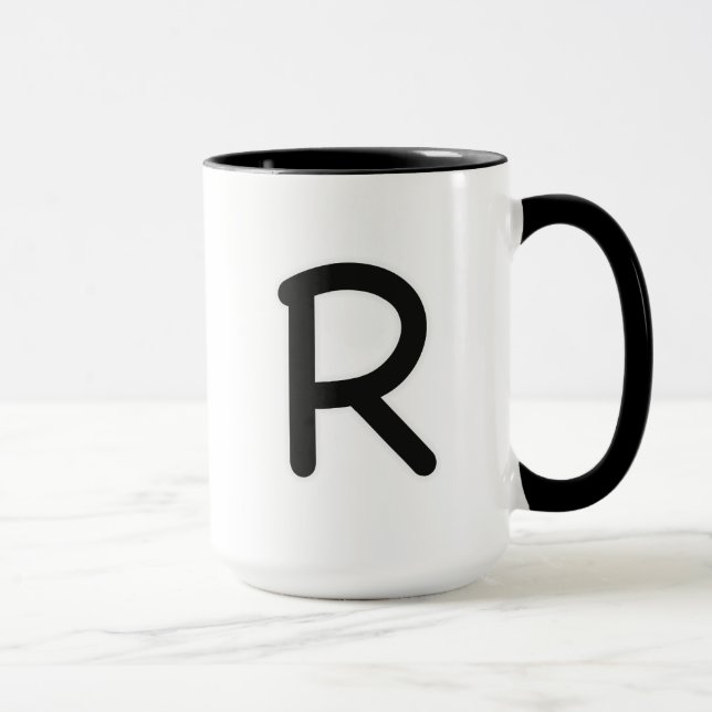 Taza Letra R resplandor exterior (Derecha)