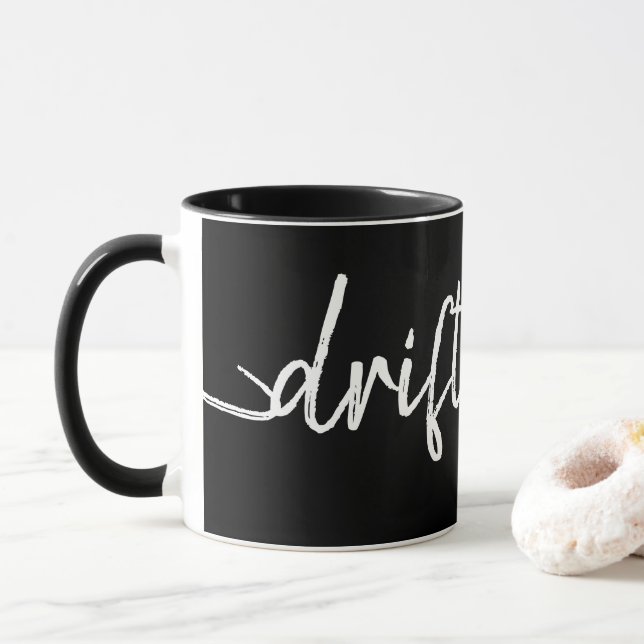 Taza letra script DRIFT AWAY náutico (Con donut)