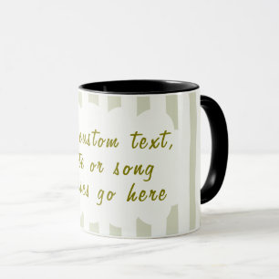 Taza Letras de canciones personalizadas, poema o cita f