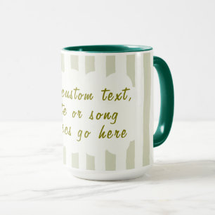 Taza Letras de canciones personalizadas, poema o cita f