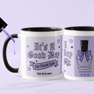 Taza Letras góticas púrpura Tech uñas