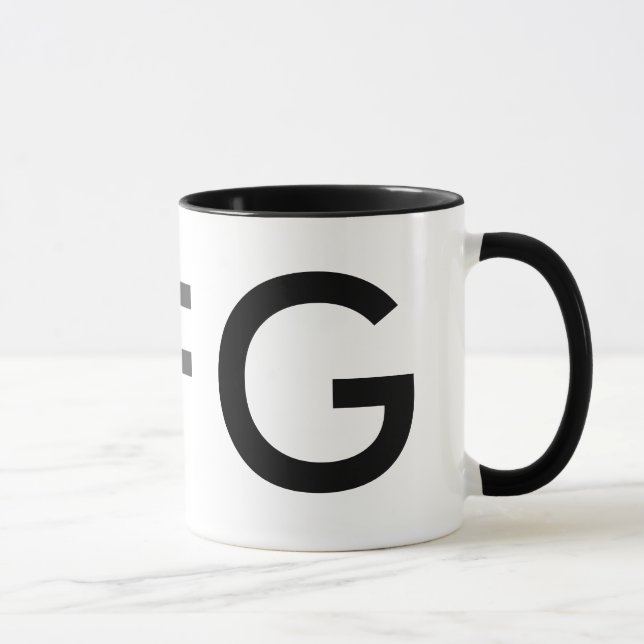 Taza letras iniciales de nombre de monograma (Derecha)