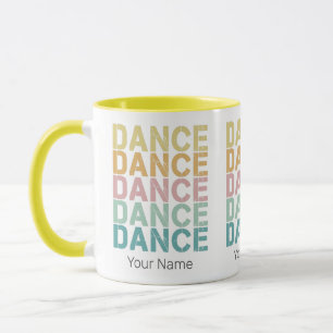 Taza Letras Vintage De Danza Para Casa De Disco Retro