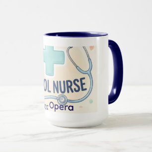 Taza Letrero Personalizado de Enfermera Escolar Vintage