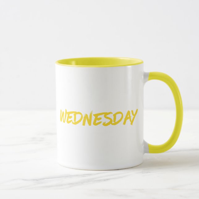 Taza Lettering Design Wednesday in Yellow (Derecha)
