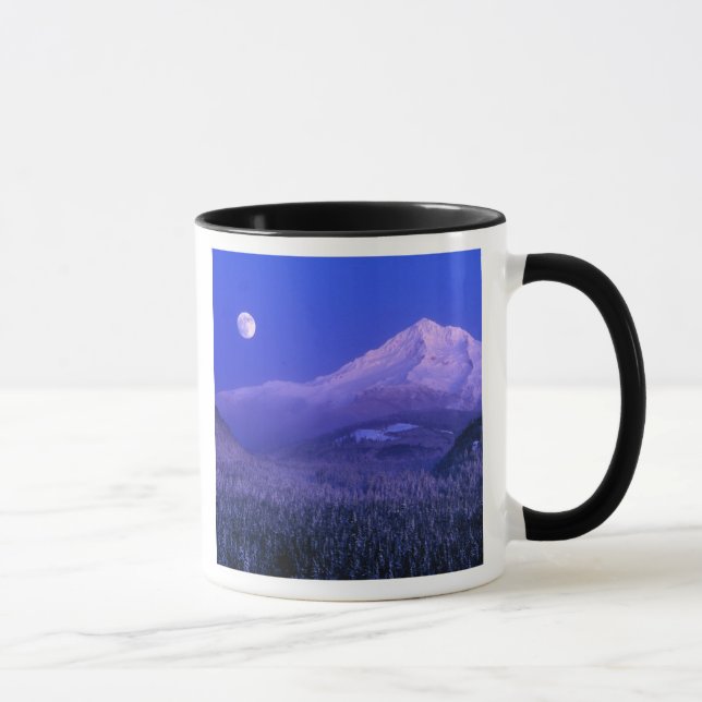 Taza Levantamiento de luna por invierno en Mt Hood, Ore (Derecha)