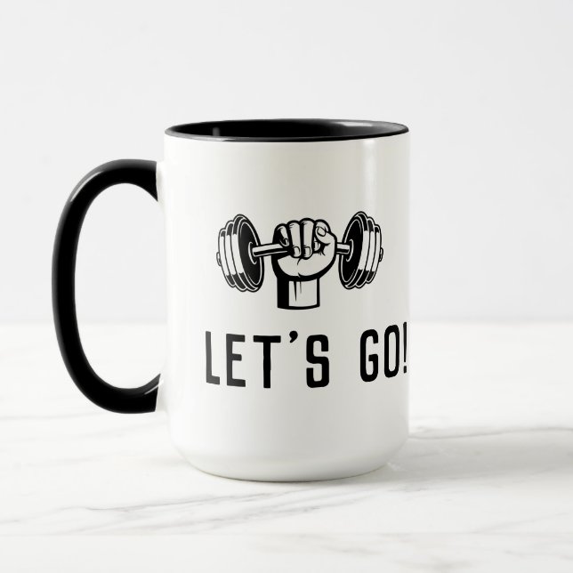 Taza Levantamiento de peso, gimnasio, motivación de ent (Izquierda)