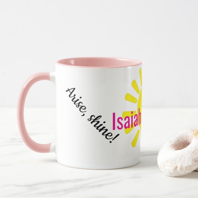 Taza ¡Levántate, brilla! (Con donut)