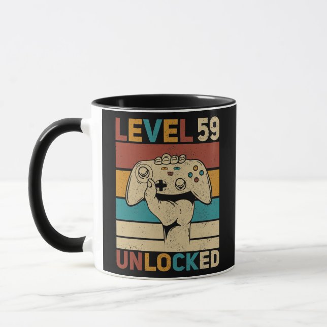 Taza Level 59 Unlocked 59th Birthday 59 Years Old (Izquierda)