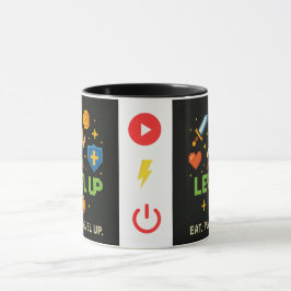 Taza Level Up Gamer Mug – Retro Pixel Gaming Cup