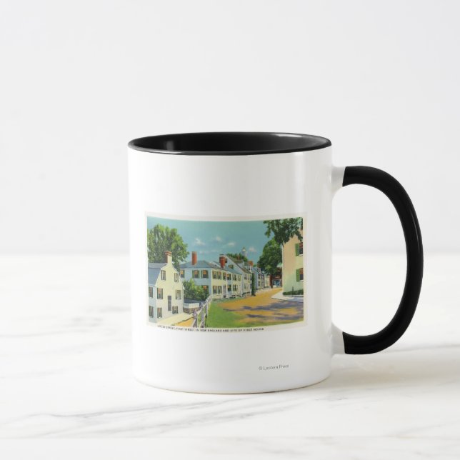 Taza Leyden Street View, First Street en Nueva Inglater (Derecha)