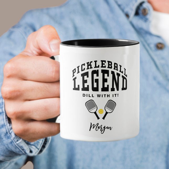 Taza Leyenda de bolas de bolas de juego personalizado C (Pickleball Legend Custom Name Quote Cool Fun Cute Mug)