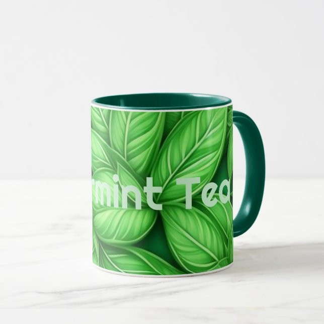 Taza Leyenda de té de menta rápida de arte generativo (Anverso derecho)