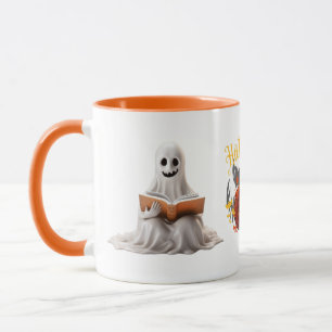 Taza Leyendo fantasma y calabaza" Mug de Halloween