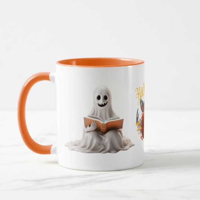 Taza Leyendo fantasma y calabaza" Mug de Halloween (Izquierda)