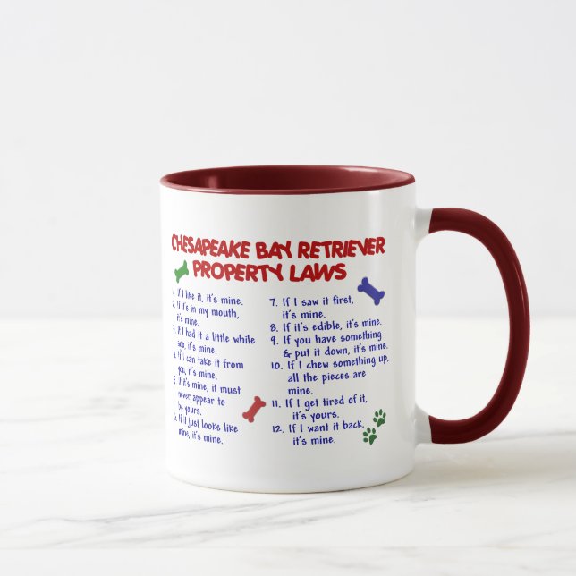 Taza Leyes 2 de la propiedad del PERRO PERDIGUERO de (Derecha)