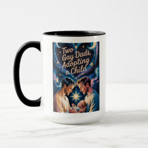 Taza LGBTQ dos hombres convirtiéndose en padres