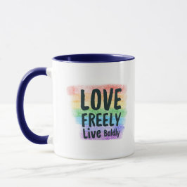 Taza LGBTQ+ Pride Coffee Mug Vibrant Rainbow Love Cup