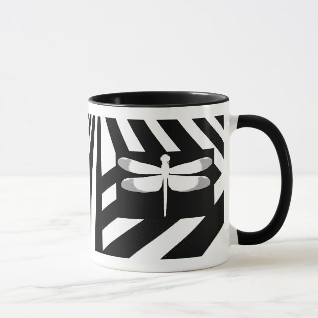 Taza Libélula blanco y negro (Derecha)