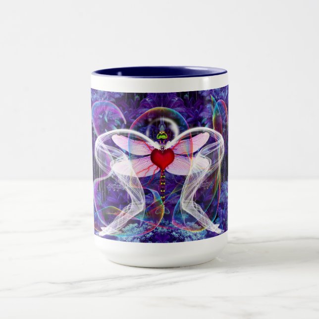 Taza Libélula surreal psicodélica (Centro)