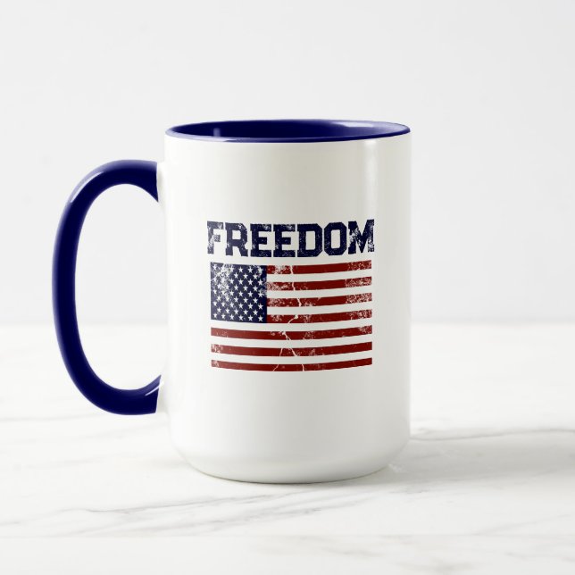 Taza Libertad de la bandera estadounidense (Izquierda)