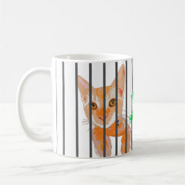 Taza libre del gato del gatito de la cárcel del