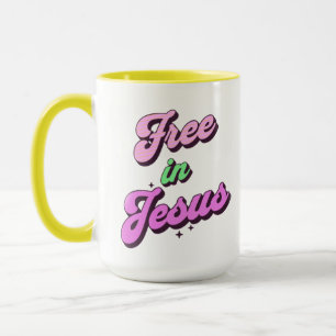 Taza Libre En Jesús Estilo Retro Inspiración Mug