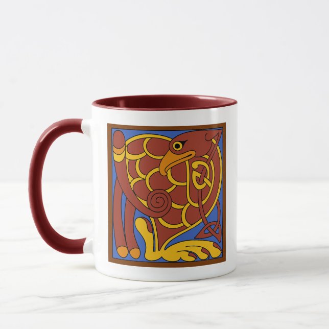 Taza Libro De Kells Celtic Knot Pájaro Medieval (Izquierda)