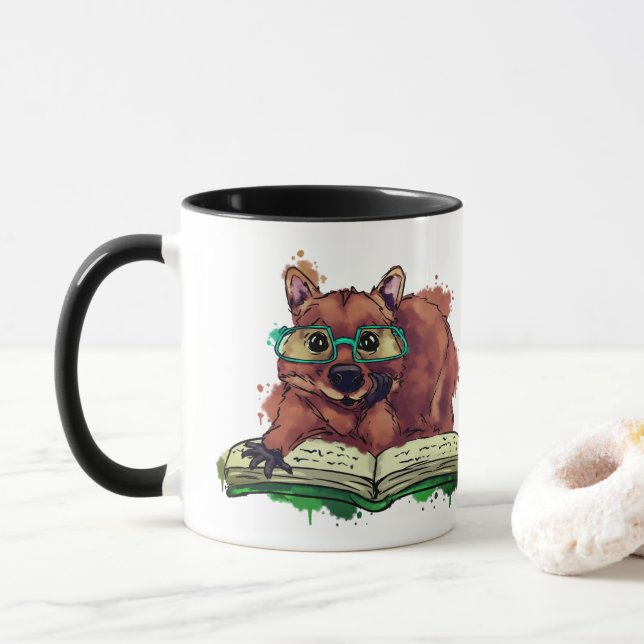 Taza Libro de lectura de Quokka (Con donut)