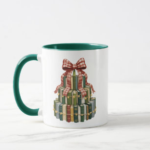 Taza Libro de Navidad Árbol Libro Maestro Lectura Bibli