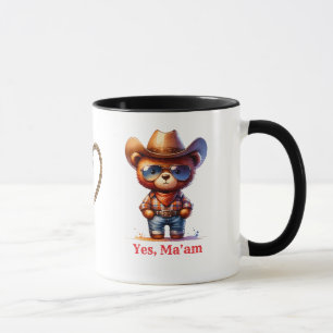 Taza Libro del vaquero gruñón Novio Sí señora Oso de pe
